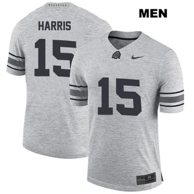 Men's NCAA Ohio State Buckeyes Jaylen Harris #15 College Stitched Authentic Nike Gray Football Jersey TY20V52DB